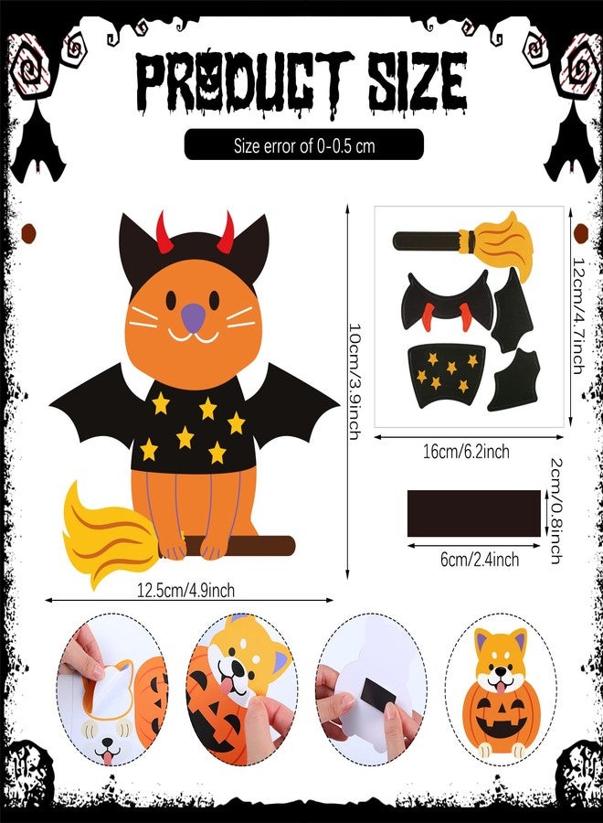 Copkim 30 Sets Halloween Craft Kit for Kids DIY Halloween Pets Magnet Craft Make Your Own Pet Decorations for Kindergarten Preschool Fun Classroom Home Activity Party Supplies - Image 2